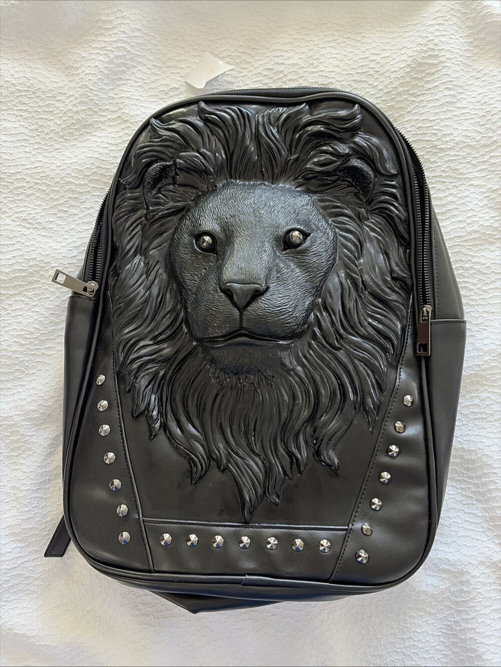 Designer 3D Lion Head Backpack Unisex School Fashion Casual Travel Black